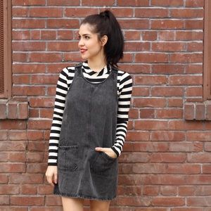 Black Denim Pinafore